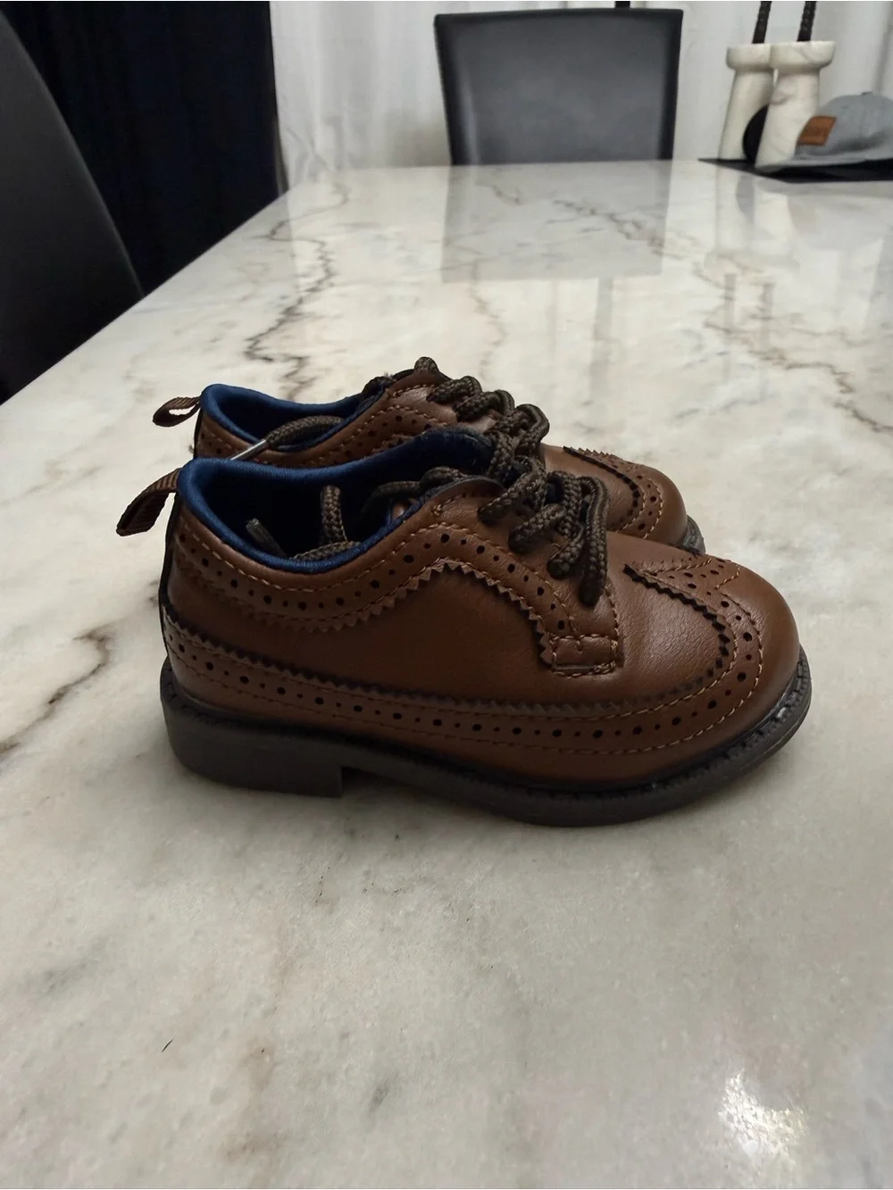 Carter's Brown Toddler Wingtip Lace-Up Dress Shoes